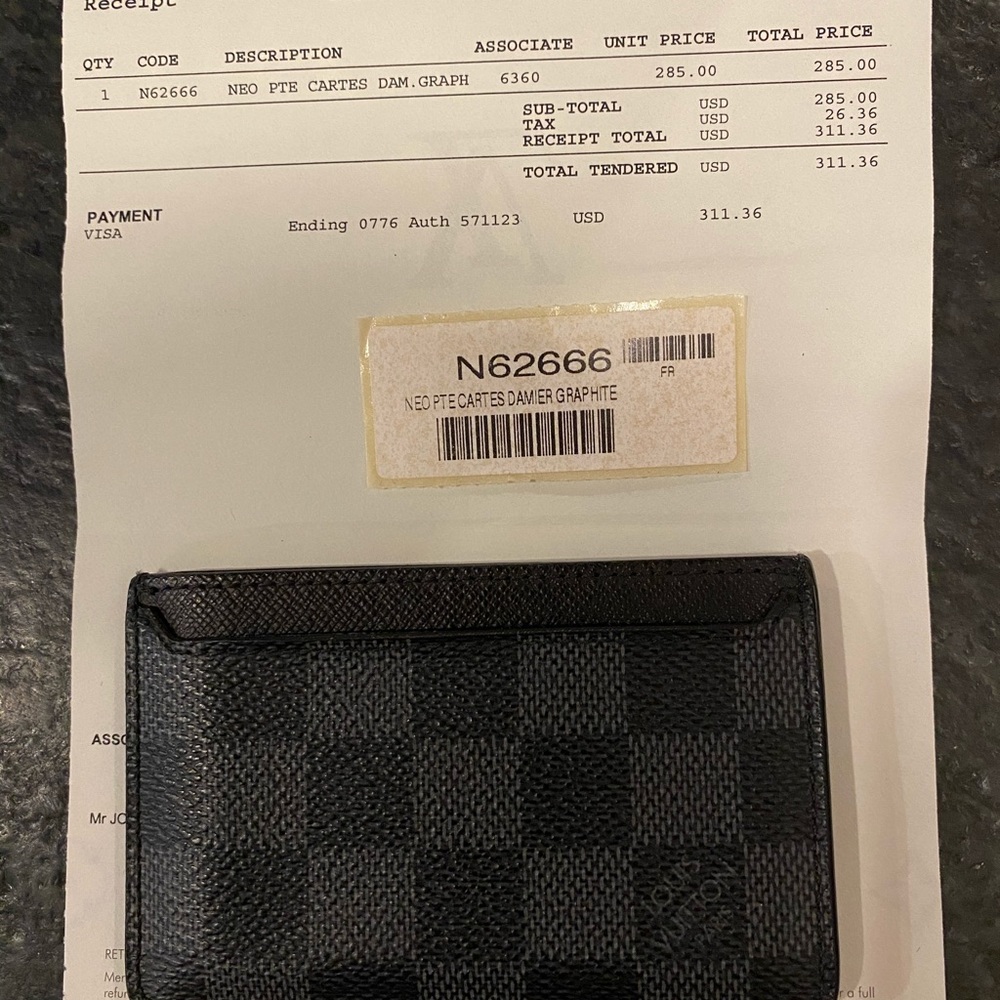 Louis Vuitton Porte Cartes Damier Graphite N62666